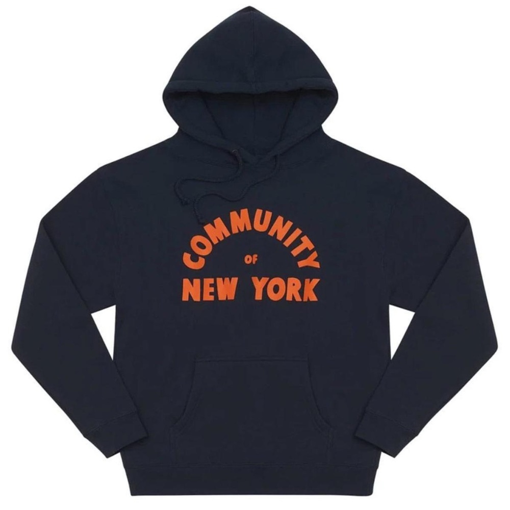 Only NY "Community of New York" Hoodie in Navy Blue / Orange size XL